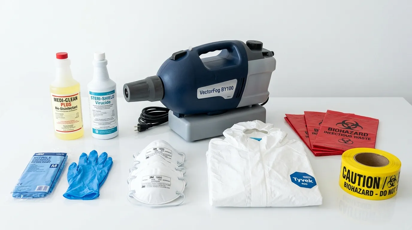 Professional biohazard remediation crew working in North Merrick